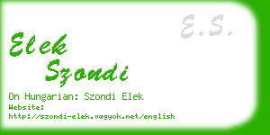 elek szondi business card